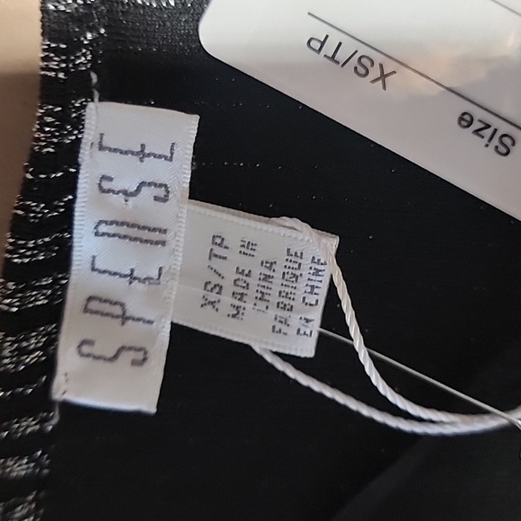 Spense Size XS Metallic Black & Silver Raglan Sleeve Belted Dress, NEW with Tag - Picture 14 of 16